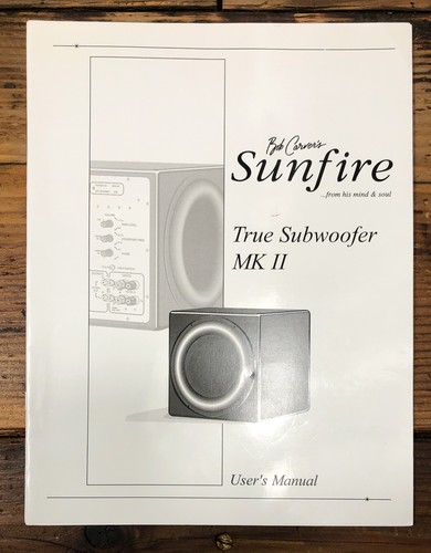 Bob carver sunfire true - bob,