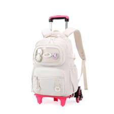 Girls Rolling Backpack Elementary School Bag with Wheels, Trolley Bags for Ki...