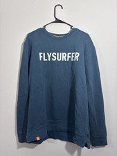 Flysurfer Maglione Pullover Uomo XL 100% Cotone Manica Lunga Girocollo Turchese Scuro