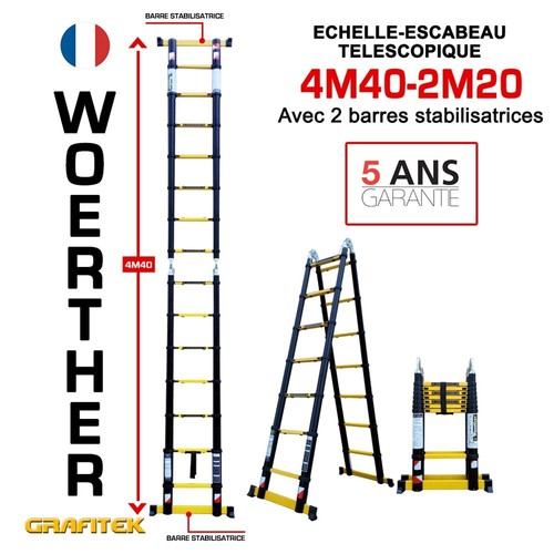 Scala telescopica 4m40 2m20 - telescopica, 4m40/2m20