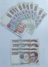 Lotto di 11 Banconote da 1000