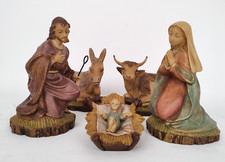 Statue Presepe grandi 20cm Sacra Famiglia Vintage70 Made Italy dipinto mano -74A