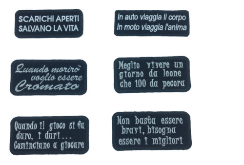 Patch toppe scritte moto