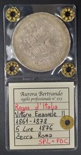 REGNO 5 LIRE SCUDO 1876 V.E.II