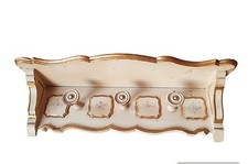 Appendiabiti cappottiera a parete D’epoca In Legno Masello Con Bordo D'orato.