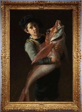 Antico dipinto olio fatto a