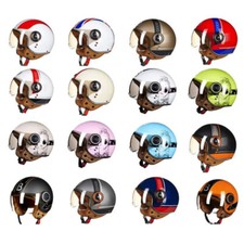 Casco Moto 3/4 Retrò Faccia Aperta Casco Moto Scooter Casco Uomo Donna