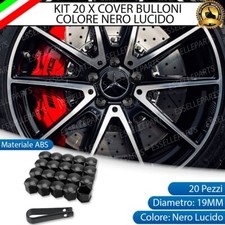 KIT 20 X COVER COPRIBULLONI COPRI BULLONE NERO LUCIDO 19MM PER FORD KUGA 2