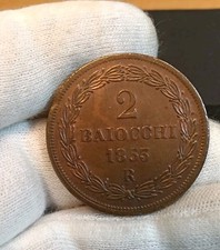 Stato Pontificio 2 Baiocchi 1853 VII Roma Alta Cons.