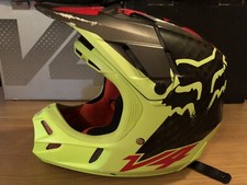 Casco Fox V4 Libra Xs Giallo Fluo Rosso Motocross Enduro