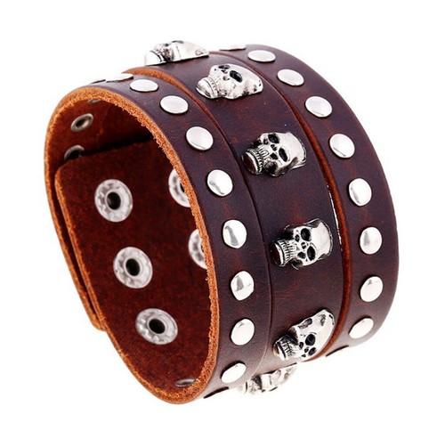 Bracciale pelle uomo - pelle,