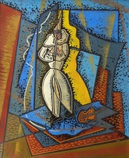 Giuseppe “Pippo” ORIANI (Torino 1909-1972) Pulcinella Encausto graffito cm 60x50