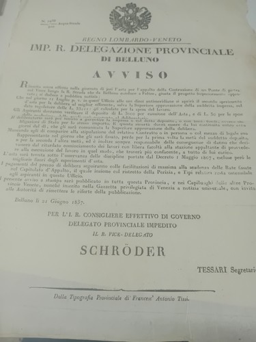 Manifesto 1837 belluno - -, regno