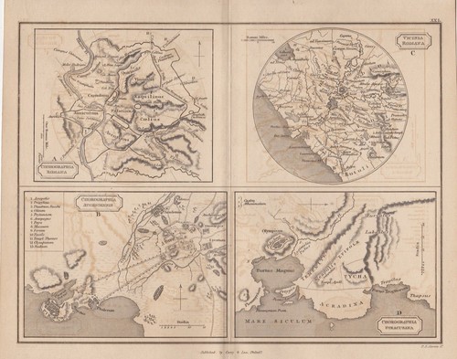 Mappa antica 1836 roma - mappa,