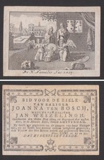 Antica pergamena devozionale – Sacra Famiglia (1804 Amsterdam) - Santino I004