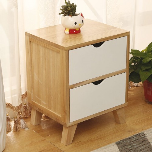 Comodino legno con 2 - comodino,