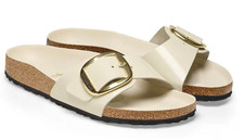 BIRKENSTOCK Madrid Big Buckle Pelle naturale vernice - High-Shine Ecru 1025298