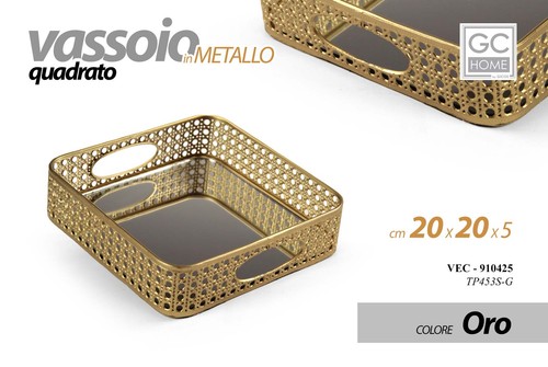 Vassoio metallo quadrato - metallo,