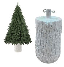 Supporto Base Realistico Albero di Natale Tronco Universale Resina Ferro bianco