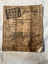 1941 John Deere model CC Cultivator Van Brunt Operator Manual Directions repair