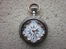 OROLOGIO DA TASCA FIDELITAS RUBIS CASSA DECORATA QUADRANTE DIPINTO FUNZIONANTE