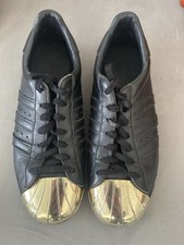 ADIDAS SUPERSTAR ANNI 80 PUNTA IN METALLO NERE SCARPE DA GINNASTICA, UK7.5 US11 EU41.5