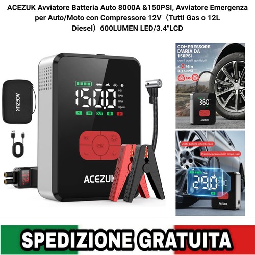 Avviatore batteria auto 8000a - batteria,