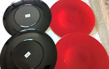 SPLENDIDI QUATTRO GRANDI PIATTI 33 FESTIVITA' BAMBINI e/o x NATALE PVC ROSSI USD