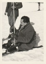 B1 - Foto Photo Fotografia Anni 50 - Uomo su slittino Neve