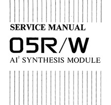 KORG 05R/W Service Manual