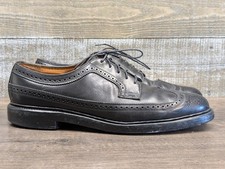 FLORSHEIM Imperial Black Shell Cordovan tacchetto a V ala lunga 9,5 D