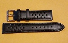 TP1: CINTURINO OROLOGIO CRONOGRAFO UOMO NOS RALLY SPORT IMBOTTITO 20mm PELLE NERA