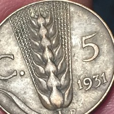 Italia 5 centesimi 1931 Spiga
