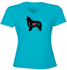 T-shirt maglietta donna Love Australian Shepherd Dog Lover Junior regalo Shiloh Shepherd