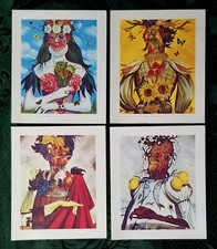 LUIGI REGIANINI SURREALISMO Le quattro stagioni 1968 - 69 quattro Stampe 11 x 13