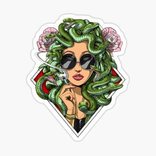Adesivo medusa stoner - adesivo,