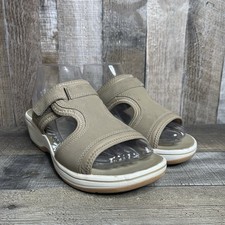 Sandali donna Clarks collezione Daisy Drift taupe marrone schiuma slide taglia 9 M