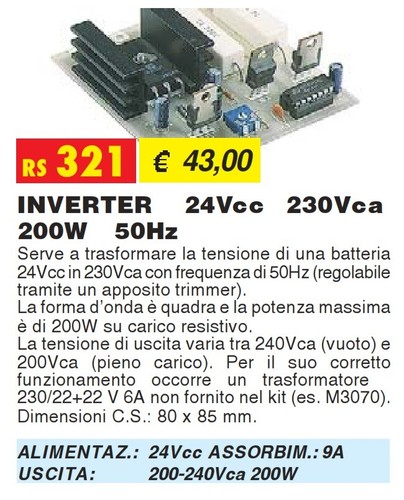 Inverter corrente 24vcc - corrente,