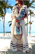 ZARA BEADED KAFTAN DRESS LONG