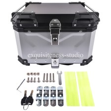 Top box moto argento 55L valigia portaoggetti Al Alloy Top Case