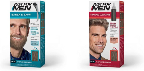 Kit barba capelli castano - kit,