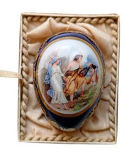 *HH* Antica Scatolina Porcellana Portagioie Scatola Uovo Di Limoges Liberty 