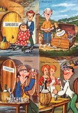 § VINI - 4 CART. UMORISTICHE SU NOTI VINI ITALIANI