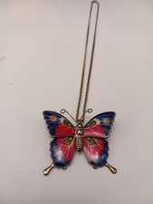 Spilla Collana Ciondolo Farfalla Colorata In Metallo