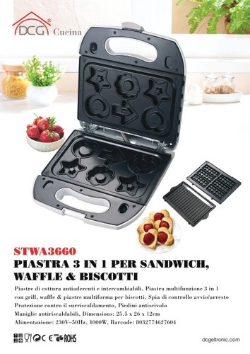 Dcg piastra grill waffle - piastra,