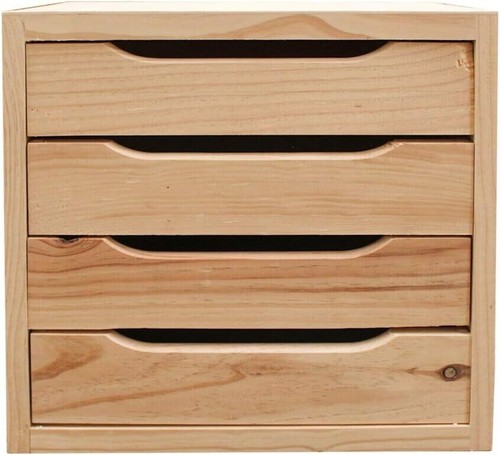 Cassettiera legno naturale - cassettiera,