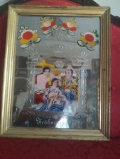 Antica pittura su vetro specchio incoronazione Maria nonnenspiegel cornice dorat