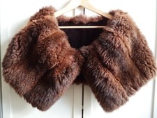 Stola coprispalle accessorio donna vera pelliccia di opossum scialle fur 