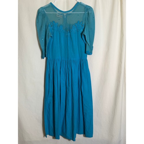 Abito midi floreale maglia - , blu