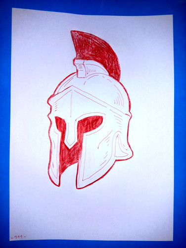 Disegno elmo spartano - elmo,